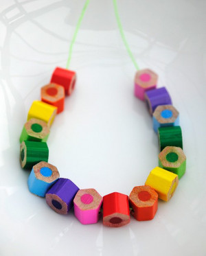 Colored pencil bead jewelry : This would be really cool for kids or a ...