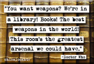 Doctor Who Library Quote Magnet or Pocket Mirror (no.364)