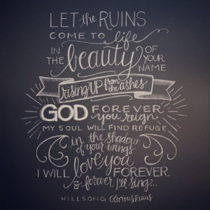 Glorious Ruins” song lyrics by Hillsong Live // lettering artwork by ...