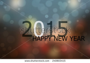 2015 happy new year bokeh abstract background - stock photo