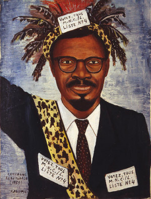 ... Vote for Lumumba. Election campaign, 1959]. By Kalume. Oil on fabric