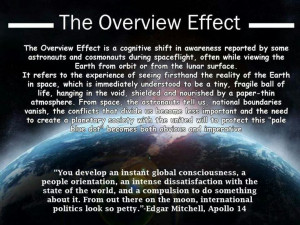 Amazing! The overview effect...a slightly broader look at place based ...
