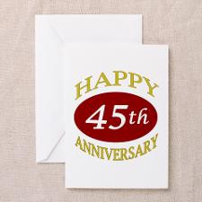 Happy 45th Anniversary Greeting Cards (Pk of 10) for