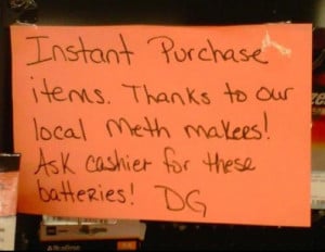 Dollar General gives a shout out to the local meth head