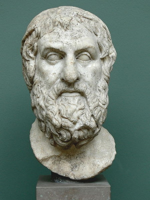bust of Sophocles. Roman copy of a Greek original, circa 270 BC ...
