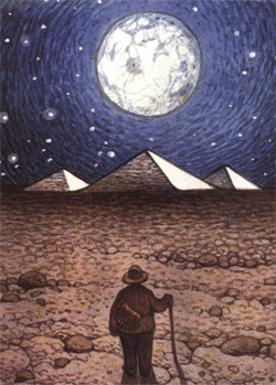 The pyramids (image from the backcover of the Illustrated Alchemist)