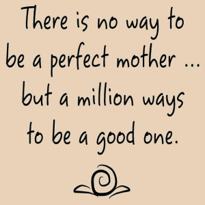 Mom Quote Monday ~ There is no way to be a perfect mother…