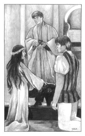 ... Friar Laurence marries Romeo and Juliet (illustration) - Friar