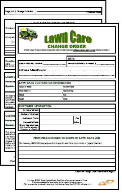 legal size lawn care business change order form 2 pages pdf format ...