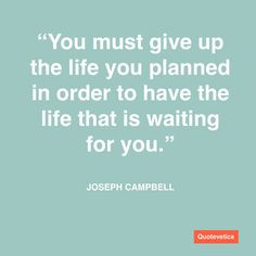 Joseph Campbell's words are so meaningful. Letting go is freedom ...