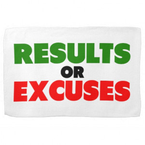 Results or Excuses | Fitness Quotes | Green Style Towel