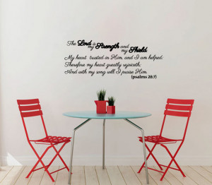 Vinyl Decal Psalms Bible Quote Lord Strength Shield Home Wall Art ...