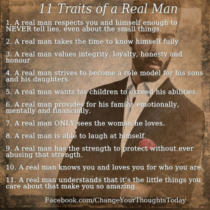 11 traits of a real man...