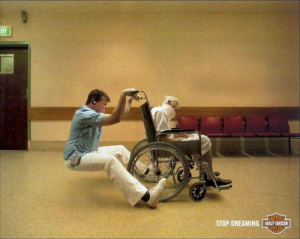 Funny ad of Harley davidson bike motor cycle