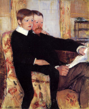 Mary Cassatt, Portrait of Alexander J. Cassatt and His Son, Robert ...
