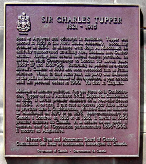 Left plaque: J. McCully Right plaque: Sir C. Tupper