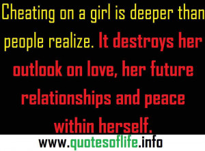 ... her outlook on love, her future relationships and peace within herself