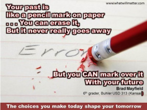 QUOTE & POSTER: Your past is like a pencil mark on paper… You can ...