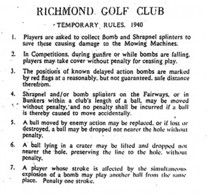 ... posted in war-torn Britain in 1940 for golfers with stiff upper lips
