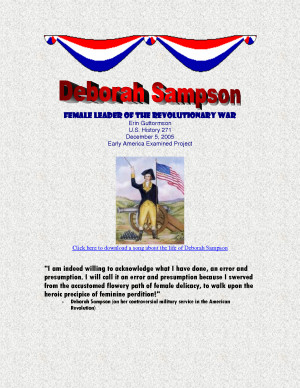 Deborah Sampson Quotes American Revolution