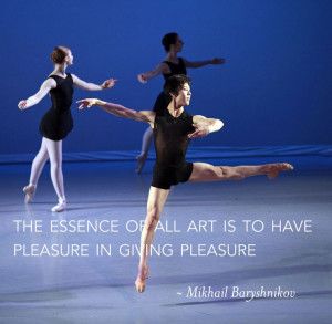 ... all art is to have pleasure in giving pleasure.