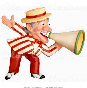 Illustration of a 3d Carnival Barker Man Announcing with a Megaphone ...
