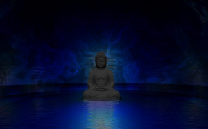 méditation bleu profond Wallpaper