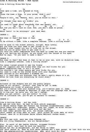 Download Like A Rolling Stone by Bob Dylan as PDF file (For printing ...