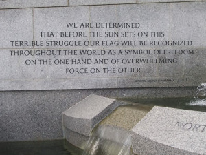 Great quote at the World War II Memorial.