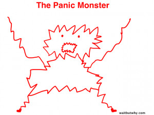 Panic Monster is dormant most of the time, but he suddenly wakes up ...