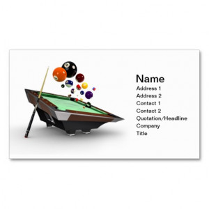 3d funny deformed Billiards pool table Business Card from Zazzle.com