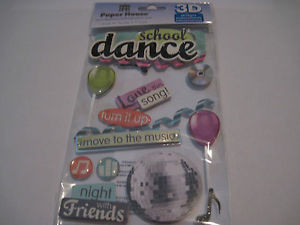 Scrapbooking-Stickers-Paper-House-School-Dance-Balloons-Sayings-CD ...