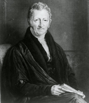 Thomas Robert Malthus Credit Painting by John Linnell circa 1833