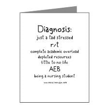 Tad Stressed Student Nurse Note Cards (Pk of 20) for