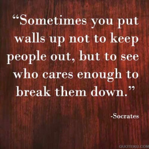Socrates quote sometimes put wall to see who cares