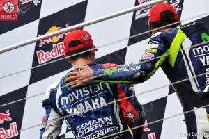 Jorge Lorenzo Valentino Rossi podium MotoGP by Dan Lo