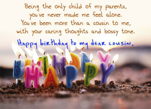 An emotional birthday wish for a dear cousin