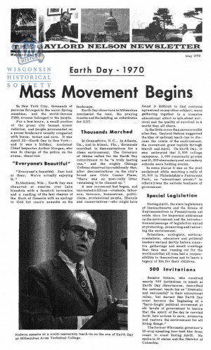The May 1970 issue of Gaylord Nelson’s Senate newsletter.