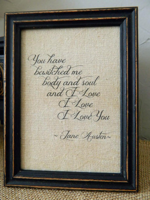 Jane Austen Print - Quote from Pride and Prejudice Printed on Aged ...