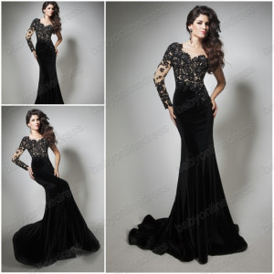 Black Lace Prom Dresses 2014