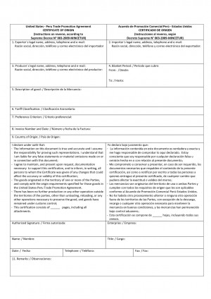 United States Peru Trade Promotion Agreement picture