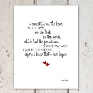 Romantic Elegant Jane Austen Phrase Quote Paper Print by EcoPrint, $18 ...