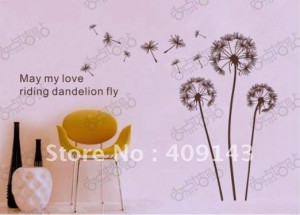 may my love riding dandelion fly vinly PVC wall sticker DIY art ...