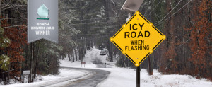 Icy Road BlinkerSign® Solar Powered Sign