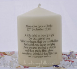 Medium personalised memorial candle - this size available as a ...