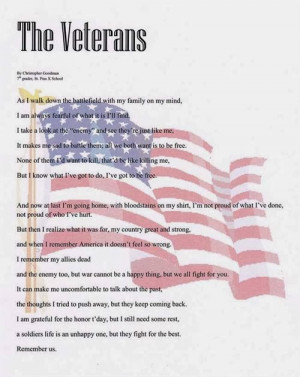 Veterans Day poems are by far the most popular of all the patriotic ...