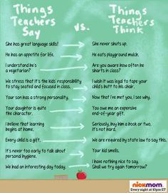 Things Teachers Say vs. Things Teachers Think More