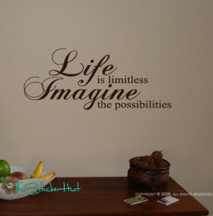 ... Life is Limitless Wall Art Sayings Quotes Graphic Stickers Decals 694