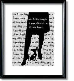 Chihuahua Art Print, Quote, Black and White, Pet lovers Gift, Modern ...