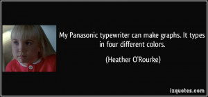 ... can make graphs. It types in four different colors. - Heather O'Rourke